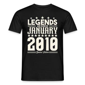 Cadeau Légende Janvier 2010. cadeau janvier 2010. - T-shirt homme - noir - Devant - AI Model Male 178 light (178cm)