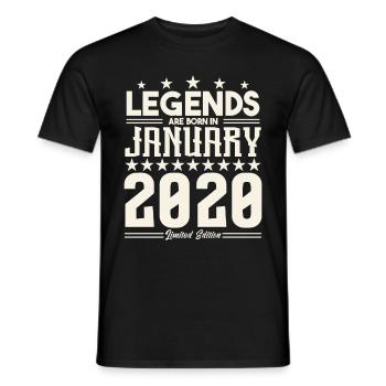 Cadeau Légende Janvier 2020. cadeau janvier 2020. - T-shirt homme - noir - Devant - AI Model Male 178 light (178cm)