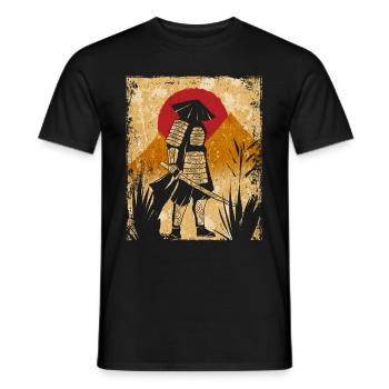 Samouraï Art Japonais Vintage Fighter Rétro - T-shirt homme - noir - Devant - AI Model Male 178 light (178cm)
