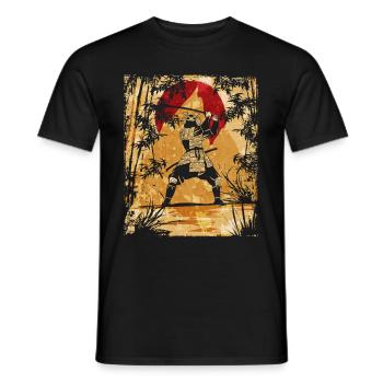 Samouraï Art Japonais Vintage Fighter Rétro - T-shirt homme - noir - Devant - AI Model Male 178 light (178cm)
