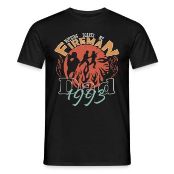 1993 Feuerwehrmann Papa Feuerwehr - Männer T-Shirt - Schwarz - Vorne - AI Model Male 178 light (178cm)