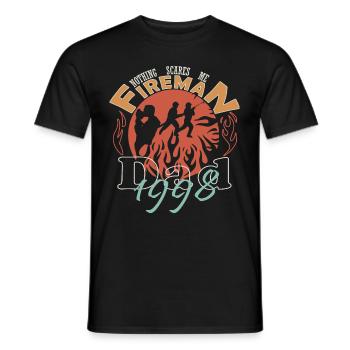 1998 Feuerwehrmann Papa Feuerwehr - Männer T-Shirt - Schwarz - Vorne - AI Model Male 178 light (178cm)