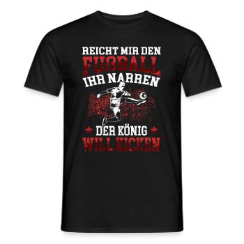 König will Kicken Fußball Fußballer Fußballspieler - Männer T-Shirt - Schwarz - Vorne - AI Model Male 178 light (178cm)