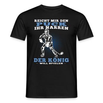Der König Eishockey spielen Hockey junge - Männer T-Shirt - Schwarz - Vorne - AI Model Male 178 light (178cm)
