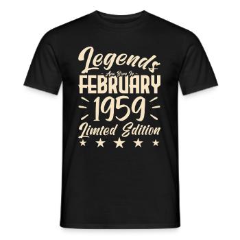 Naissance En Février 1959. Cadeau d'anniversaire. - T-shirt homme - noir - Devant - AI Model Male 178 light (178cm)