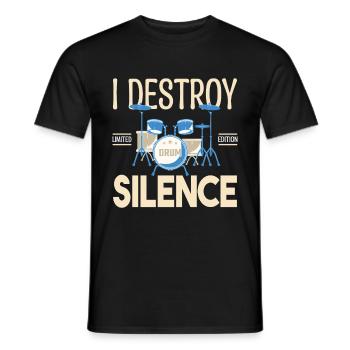 Ich zerstöre das Schweigen. Geschenkschlagzeuger, Geschenkmusiker - Männer T-Shirt - Schwarz - Vorne - AI Model Male 178 light (178cm)