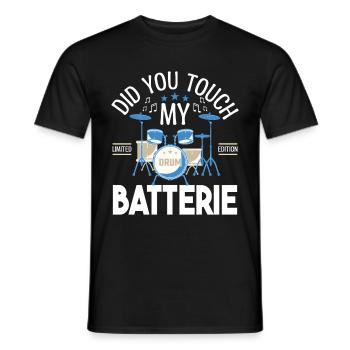 Did you touch my Drums, Drummer Gift Drums - Men's T-Shirt - black - Front - AI Model Male 178 light (178cm)