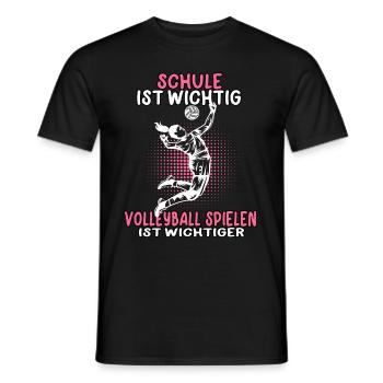 Volleyball spielen ist wichtiger Volleyballerin - Männer T-Shirt - Schwarz - Vorne - AI Model Male 178 light (178cm)