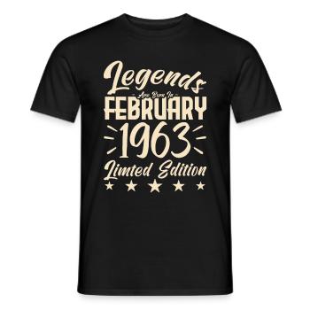 Geboren im Februar 1963. Geburtstagsgeschenk. - Männer T-Shirt - Schwarz - Vorne - AI Model Male 178 light (178cm)