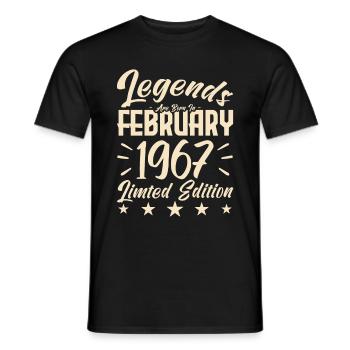 Naissance En Février 1967. Cadeau d'anniversaire. - T-shirt homme - noir - Devant - AI Model Male 178 light (178cm)