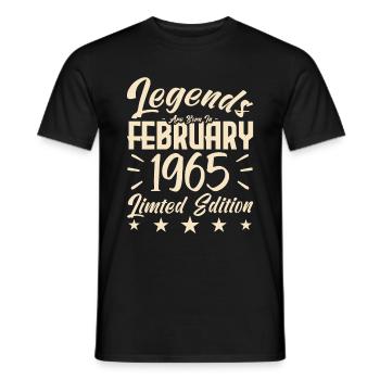 Naissance En Février 1965. Cadeau d'anniversaire. - T-shirt homme - noir - Devant - AI Model Male 178 light (178cm)