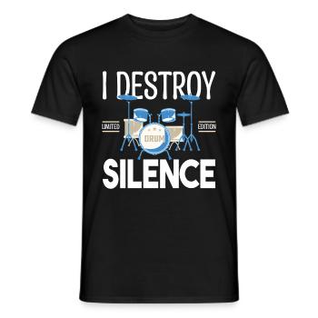 Ich zerstöre das Schweigen. Geschenkschlagzeuger, Geschenkmusiker - Männer T-Shirt - Schwarz - Vorne - AI Model Male 178 light (178cm)