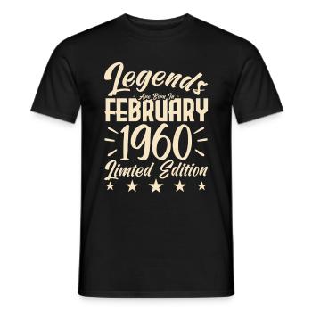 Naissance En Février 1960. Cadeau d'anniversaire. - T-shirt homme - noir - Devant - AI Model Male 178 light (178cm)