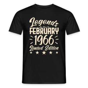 Naissance En Février 1966. Cadeau d'anniversaire. - T-shirt homme - noir - Devant - AI Model Male 178 light (178cm)