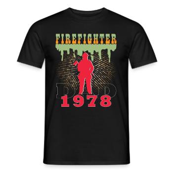 1978 Jahrgang feuerwehrmann Vater Geburtstag - Männer T-Shirt - Schwarz - Vorne - AI Model Male 178 light (178cm)