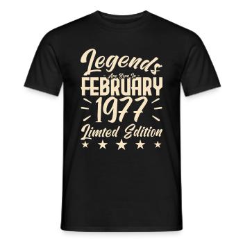 Naissance En Février 1977. Cadeau d'anniversaire. - T-shirt homme - noir - Devant - AI Model Male 178 light (178cm)