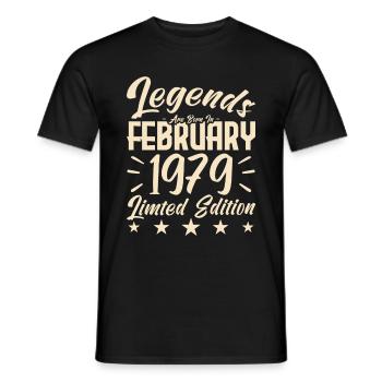 Naissance En Février 1979. Cadeau d'anniversaire. - T-shirt homme - noir - Devant - AI Model Male 178 light (178cm)