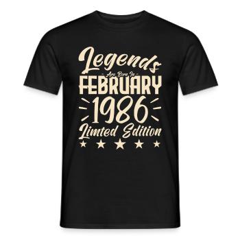 Naissance En Février 1986. Cadeau d'anniversaire. - T-shirt homme - noir - Devant - AI Model Male 178 light (178cm)