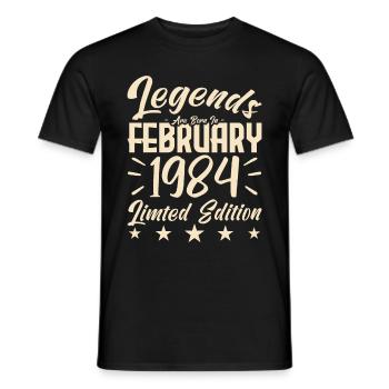 Naissance En Février 1984. Cadeau d'anniversaire. - T-shirt homme - noir - Devant - AI Model Male 178 light (178cm)
