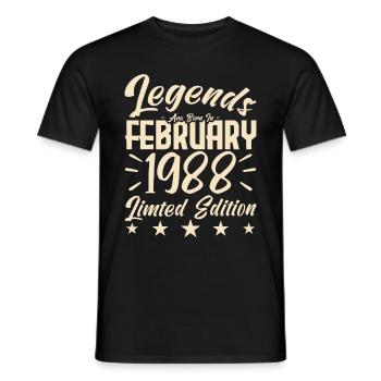 Naissance En Février 1988. Cadeau d'anniversaire. - T-shirt homme - noir - Devant - AI Model Male 178 light (178cm)