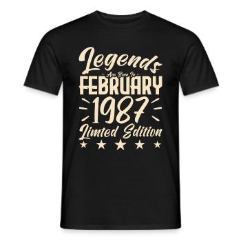 Naissance En Février 1987. Cadeau d'anniversaire. - T-shirt homme - noir - Devant - AI Model Male 178 light (178cm)
