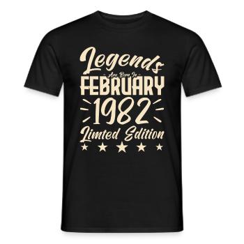 Naissance En Février 1982. Cadeau d'anniversaire. - T-shirt homme - noir - Devant - AI Model Male 178 light (178cm)