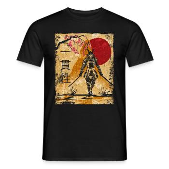 Samouraï Art Japonais Vintage Fighter Rétro - T-shirt homme - noir - Devant - AI Model Male 178 light (178cm)