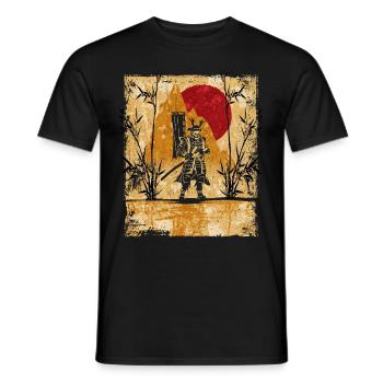 Samouraï Art Japonais Vintage Fighter Rétro - T-shirt homme - noir - Devant - AI Model Male 178 light (178cm)