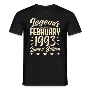 Naissance En Février 1993. Cadeau d'anniversaire. - T-shirt homme - noir - Devant - AI Model Male 178 light (178cm)