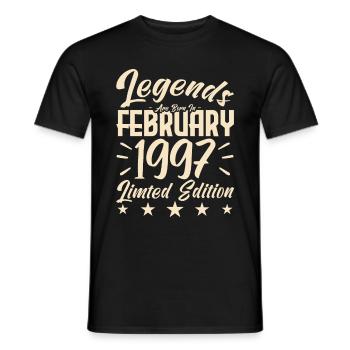 Naissance En Février 1997. Cadeau d'anniversaire. - T-shirt homme - noir - Devant - AI Model Male 178 light (178cm)