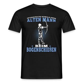 Alte Mann Bogenschießen Bogenschütze Bogenschützen - Männer T-Shirt - Schwarz - Vorne - AI Model Male 178 light (178cm)