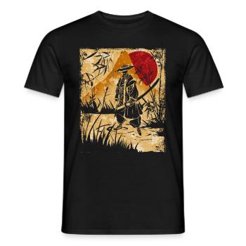 Samouraï Art Japonais Vintage Fighter Rétro - T-shirt homme - noir - Devant - AI Model Male 178 light (178cm)