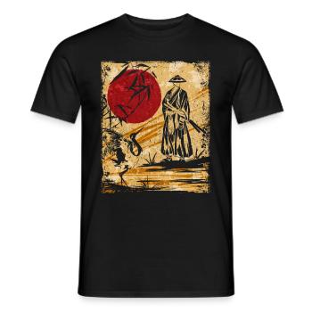 Samouraï Art Japonais Vintage Fighter Rétro - T-shirt homme - noir - Devant - AI Model Male 178 light (178cm)