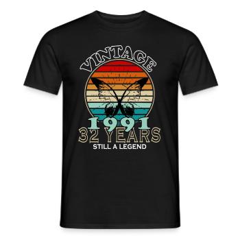 1991 Jahrgang Geburtstagsgeschenk - Männer T-Shirt - Schwarz - Vorne - AI Model Male 178 light (178cm)