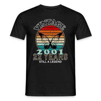 Jahrgang 22. Geburtstag 2001 Sportgeschenk - Männer T-Shirt - Schwarz - Vorne - AI Model Male 178 light (178cm)
