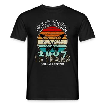 Jahrgang 16. Geburtstag 2007 Sportgeschenk - Männer T-Shirt - Schwarz - Vorne - AI Model Male 178 light (178cm)