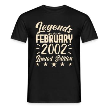 Geboren im Februar 2002. Geburtstagsgeschenk. - Männer T-Shirt - Schwarz - Vorne - AI Model Male 178 light (178cm)