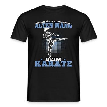 Alter Mann Karate Karateka asiatischer Kampfsport - Männer T-Shirt - Schwarz - Vorne - AI Model Male 178 light (178cm)