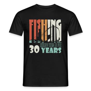 30 Jahre alt, Fischer Angler Geburtsspruch - Männer T-Shirt - Schwarz - Vorne - AI Model Male 178 light (178cm)