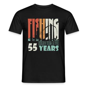 55 Jahre alt, Fischer Angler Geburtsspruch - Männer T-Shirt - Schwarz - Vorne - AI Model Male 178 light (178cm)