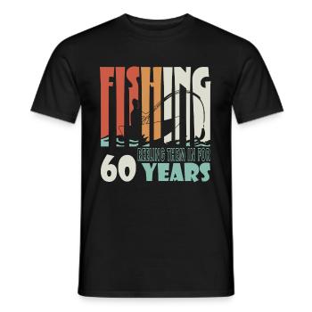60 Jahre alt, Fischer Angler Geburtsspruch - Männer T-Shirt - Schwarz - Vorne - AI Model Male 178 light (178cm)