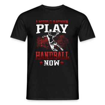 préfère jouer au handball Joueur de handball - T-shirt homme - noir - Devant - AI Model Male 178 light (178cm)