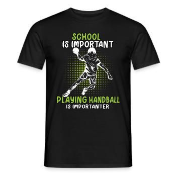 préfère jouer au handball Joueur de handball - T-shirt homme - noir - Devant - AI Model Male 178 light (178cm)