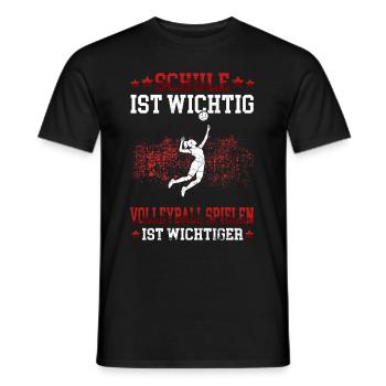 Volleyball spielen ist wichtiger Volleyballerin - Männer T-Shirt - Schwarz - Vorne - AI Model Male 178 light (178cm)