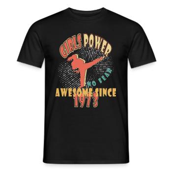 1973 Jahrgang Girls Power Geburtstag - Männer T-Shirt - Schwarz - Vorne - AI Model Male 178 light (178cm)