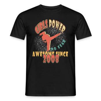 Jahrgang 2008 Mädchen Power Geburtstag - Männer T-Shirt - Schwarz - Vorne - AI Model Male 178 light (178cm)