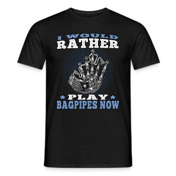 Lieber Dudelsack spielen schottische Sackpfeife - Männer T-Shirt - Schwarz - Vorne - AI Model Male 178 light (178cm)
