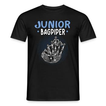 Junior Bagpipes Player Scottish Bagpipe - Men's T-Shirt - black - Front - AI Model Male 178 light (178cm)