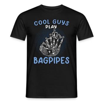 Les garçons jouent de la cornemuse Cornemuse écossaise - T-shirt homme - noir - Devant - AI Model Male 178 light (178cm)