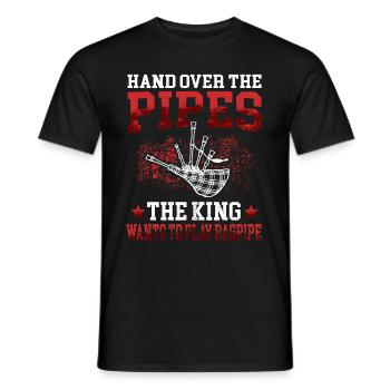 King veut dudel cornemuse écossaise - T-shirt homme - noir - Devant - AI Model Male 178 light (178cm)
